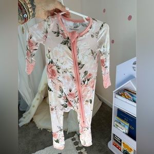 Posh Peanut romper vintage pink rose convertible one piece 3 to 6 months